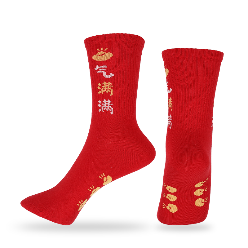 批發(fā)或訂制優(yōu)質(zhì)全棉中國風(fēng)中國新年時尚女士統(tǒng)襪禮盒包裝