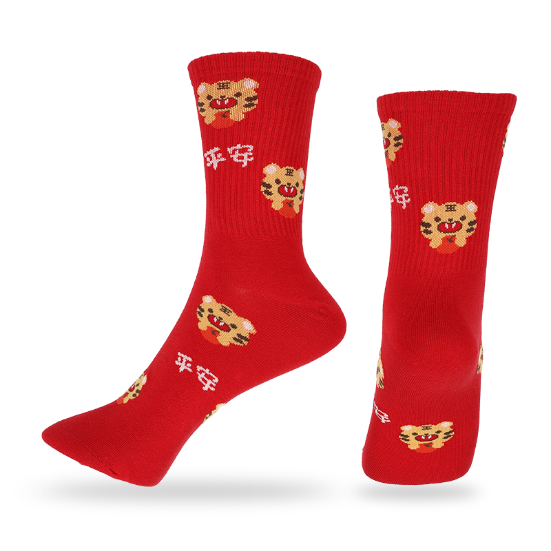 批發(fā)或訂制優(yōu)質(zhì)全棉中國風(fēng)中國新年時尚女士統(tǒng)襪禮盒包裝